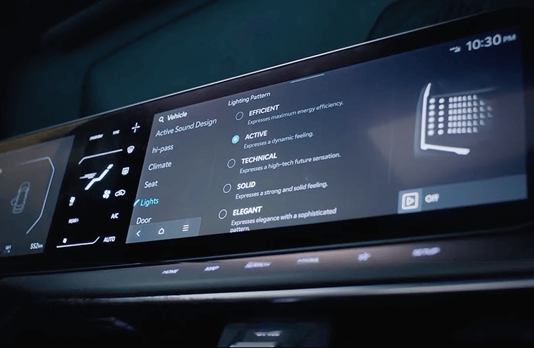 The infotainment system in a Kia vehicle